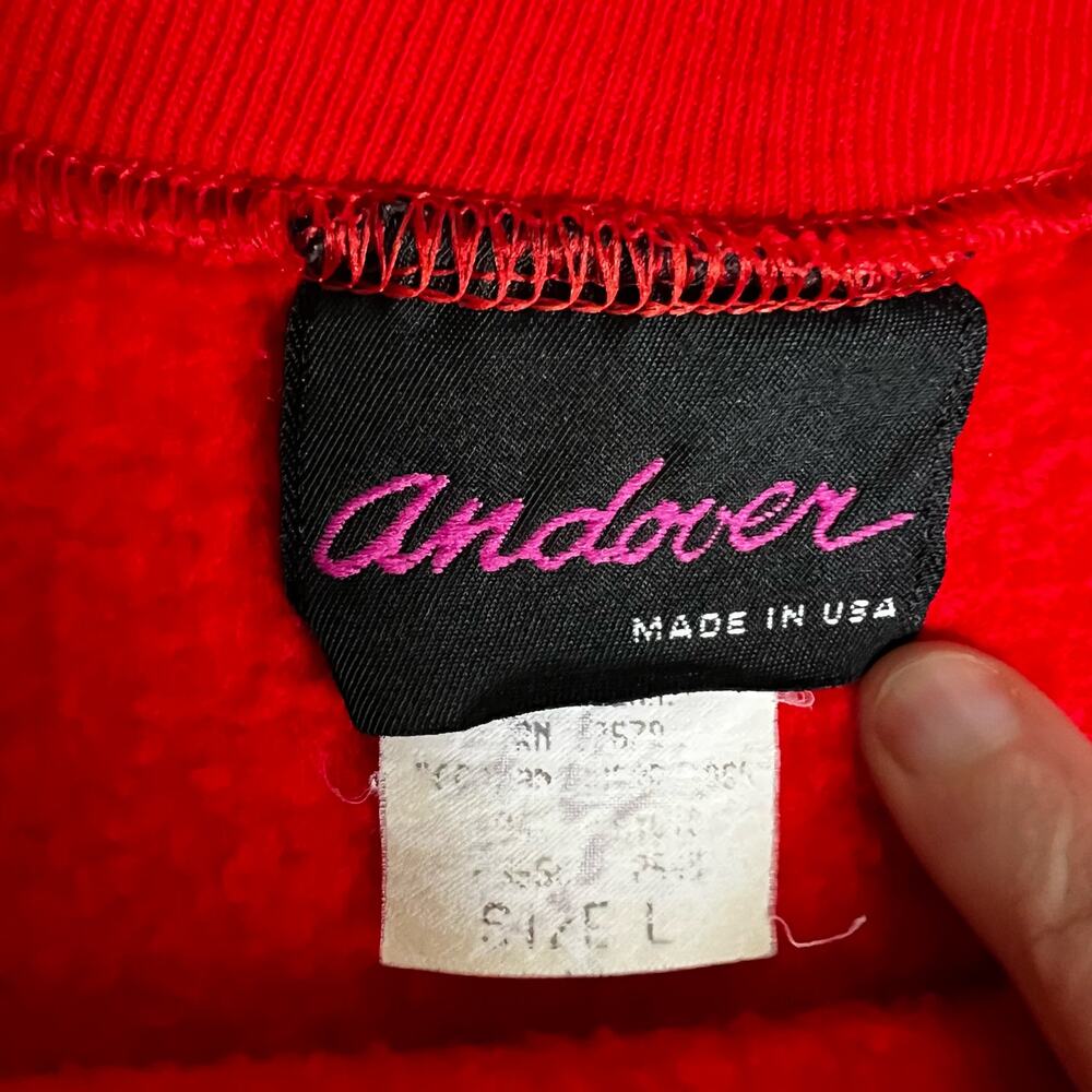 Andover Women's Vintage Red Christmas Sweatshirt Size Large USA - Picture 4 of 9